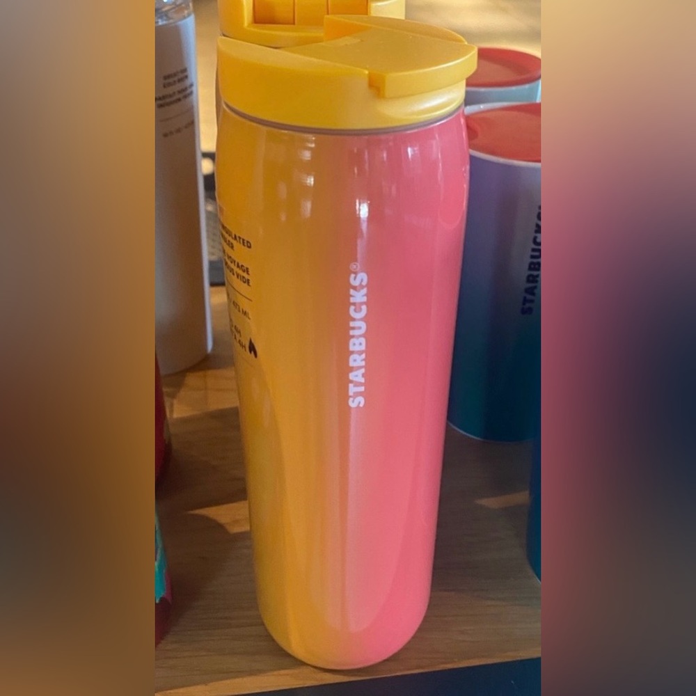 Starbucks Yellow and Pink Tumbler